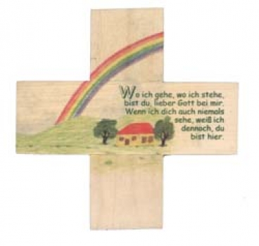 Kreuz - Regenbogen 12 x 12 cm