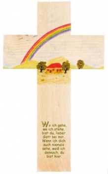 Kreuz - Regenbogen 20 x 12 cm