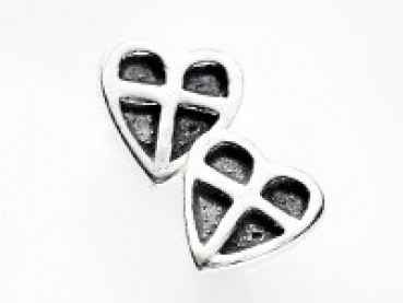 Ohrringe "Herz/Kreuz", Sterlingsilber