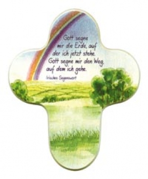 Kreuz Regenbogen / Segen 15 x 13 cm, abgerundet