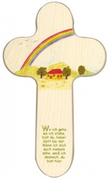 Kreuz - Regenbogen 20 x 12 cm, abgerundet