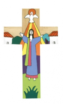 Kreuz El Salvador Jesus/Taube 15 cm