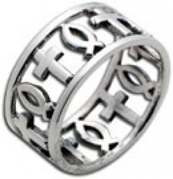 Ring "Fisch/Kreuz"